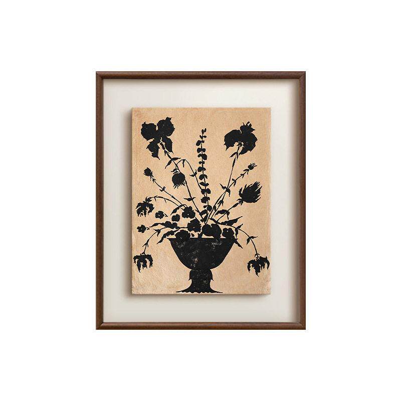 花影》南法风复古植物版画法式中古风客厅装饰画卧室床头花卉挂画