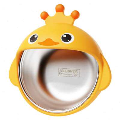 宝宝碗婴儿专用辅食碗勺套装儿童自主进食不锈钢餐具防摔防烫吸盘