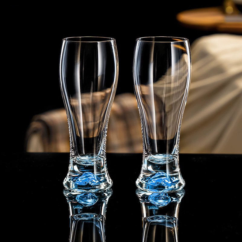 德国轻奢金箔啤酒杯大容量家用创意蓝山扎啤杯2025新款高档精酿杯