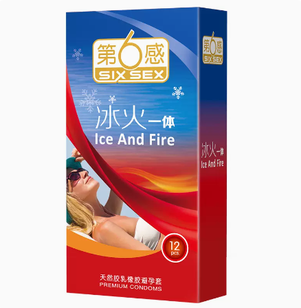 HOT第六感冰火一体避孕套凉感热感两重天薄荷超薄安全套12只装