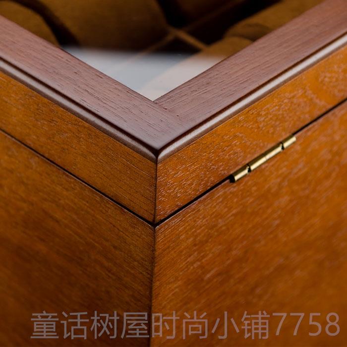 正品出口美国手表实木双层带锁手链质收盒纳整理盒子玻璃天展窗示