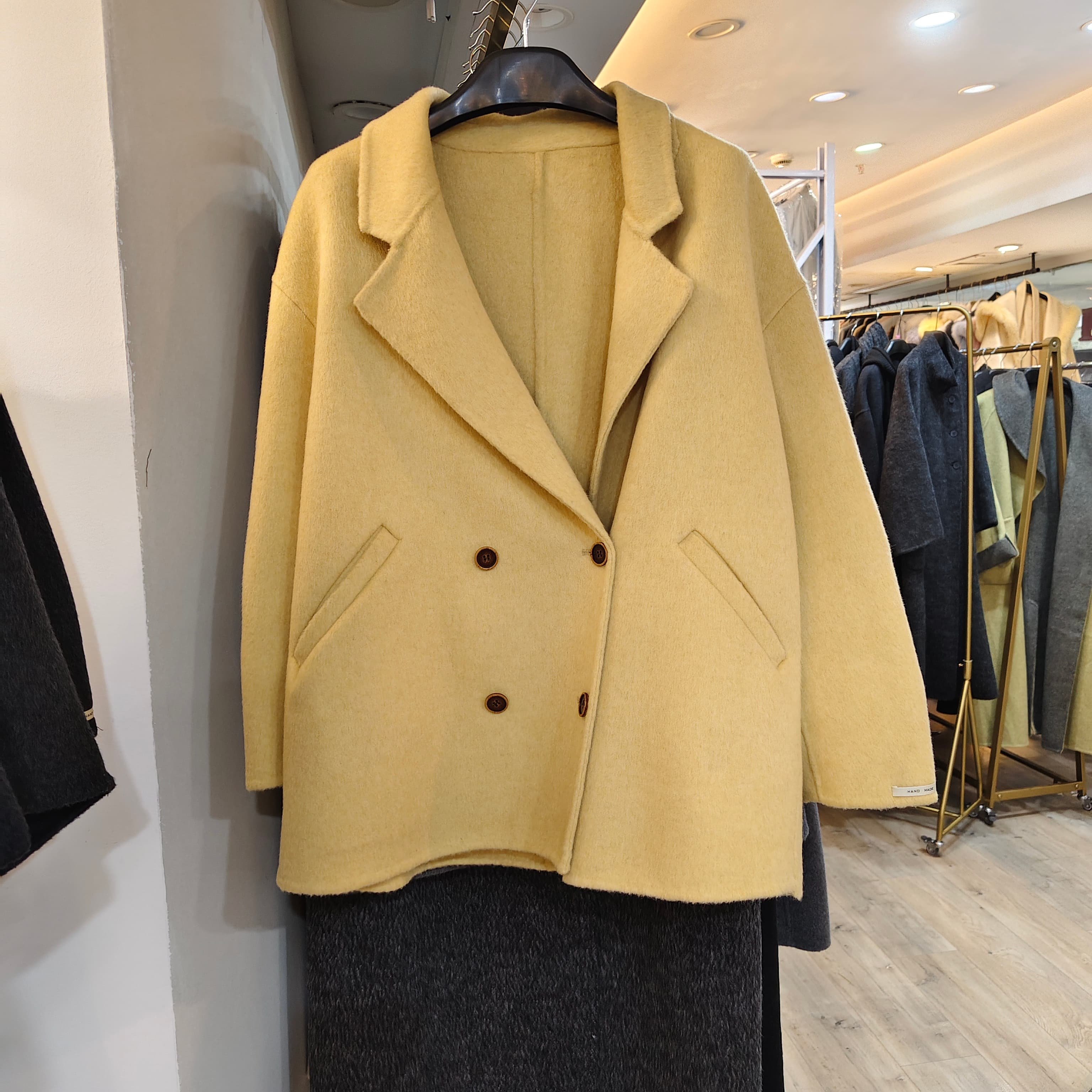 气质短款双排扣双面羊毛大衣女2025新品高级感时尚西装领毛呢外套,女装/女士精品,毛呢外套,淘宝优惠券,粉丝福利购,淘宝优惠卷