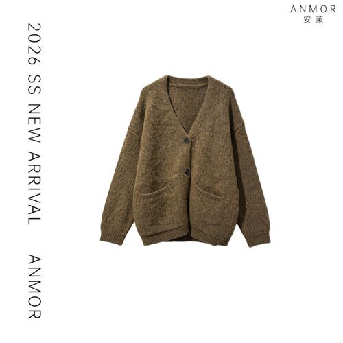 【第三热门】 ANMOR安茉【如风有信】时尚百搭休闲毛衣开衫AM8191