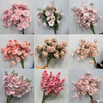 婚庆仿真花粉色婚礼布置装饰假花