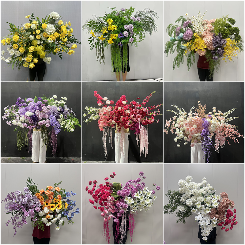 婚庆挂花仿真花婚礼堂花艺千代兰订婚宴装饰迎宾区橱窗布置路引花
