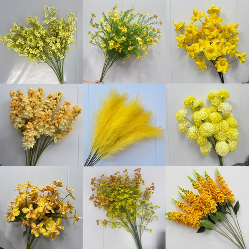 仿真花黄色路引地排花现货秒发