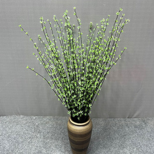 仿真绿植柳树枝柳芽嫩芽飘雪地排花挑高藤蔓藤条客厅装饰舞台摆件