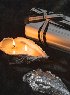 琉光银贝|银生蚝香薰蜡烛伴手礼盒定制创意ins风商务生日结婚礼物