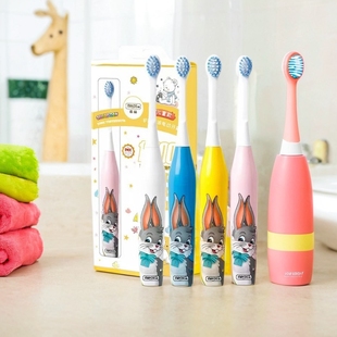 麦喆儿童电动牙刷2-12岁以上卡通防水智能防蛀牙小孩学生软毛刷头