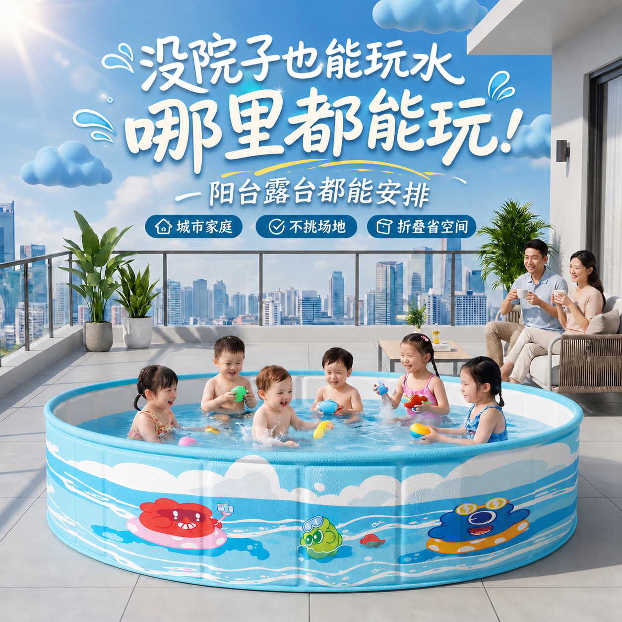 游泳池家用成人婴儿儿童玩水阳台可折叠易收纳庭院户外室内戏水池