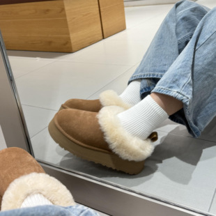 KIKIBEST新款羊毛塔茨勒雪地靴女保暖舒适百搭厚底增高一脚蹬棉鞋