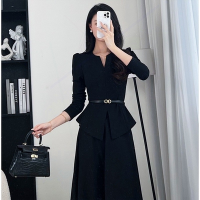 货）胖mm高级感气质收腰显瘦长袖