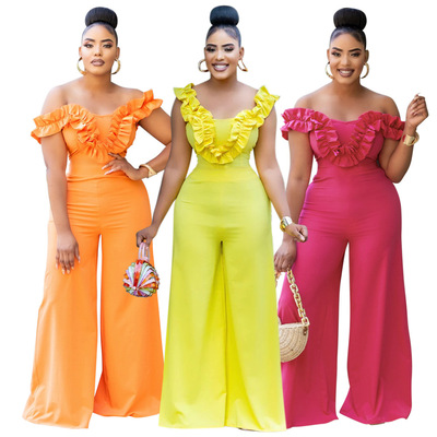 Solid color slim fit jumpsuit for women纯色修身吊带连体裤女