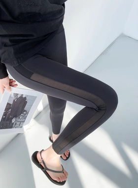 Thin mesh spliced yoga pants for women薄款网纱拼接女士瑜伽裤