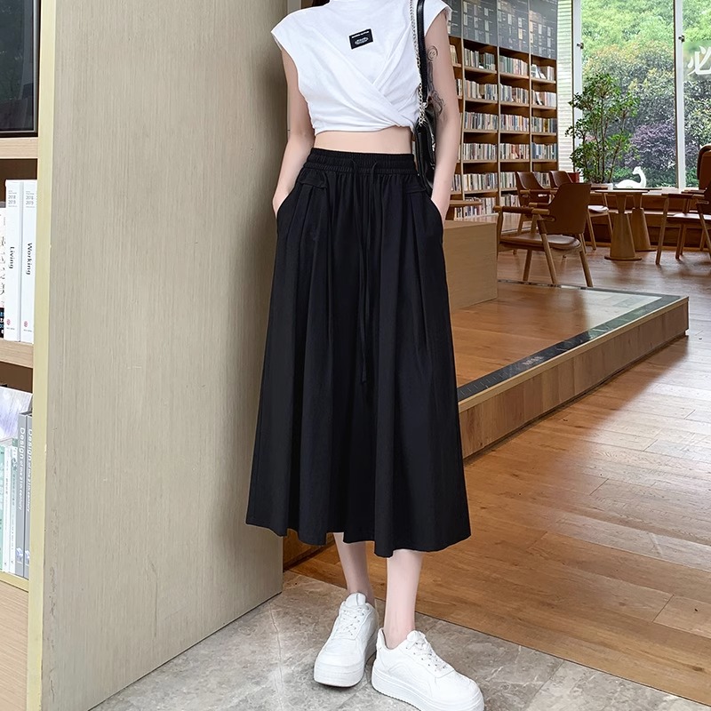 阔腿裤女夏新款高腰百搭休闲宽松半身裤子