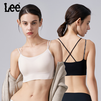 Lee李牌果冻条无痕软支撑美背内衣背心式文胸乳胶小胸聚拢内衣女