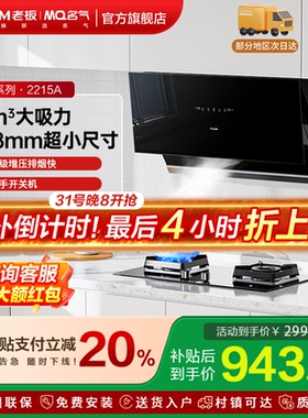 名气抽吸油烟机大吸力小尺寸2215A侧吸家用厨房抽烟机老板出品