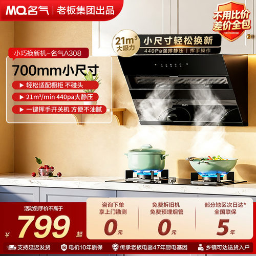 名气小尺寸抽油烟机A308老板出品