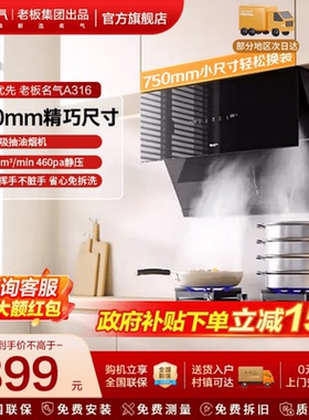 名气小尺寸吸抽油烟机家用厨房A316/A3007以旧换新补贴老板出品
