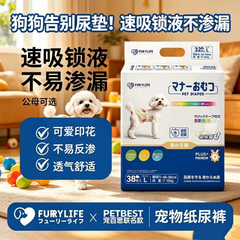 穿戴式宠物生理裤纸尿裤尿不湿公狗母狗通用防漏月经裤卫生巾