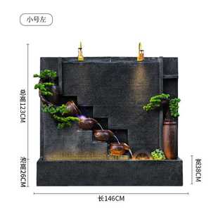 高档万城大型招财水幕墙屏风玄关景观公司酒店大堂现代新中式 落地