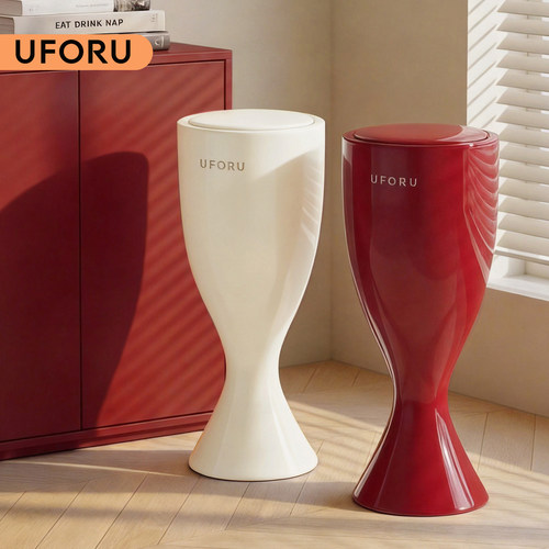 uforu轻奢按压免弯腰家用垃圾桶