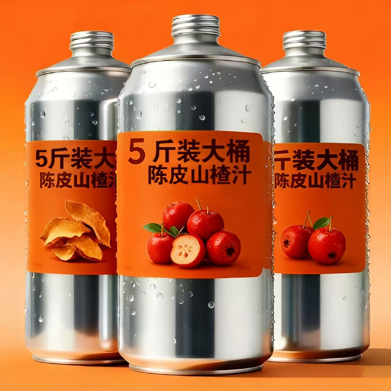 【足足5斤】陈皮山楂汁饮料1.25L瓶特价无添加剂酸甜开胃解腻果汁