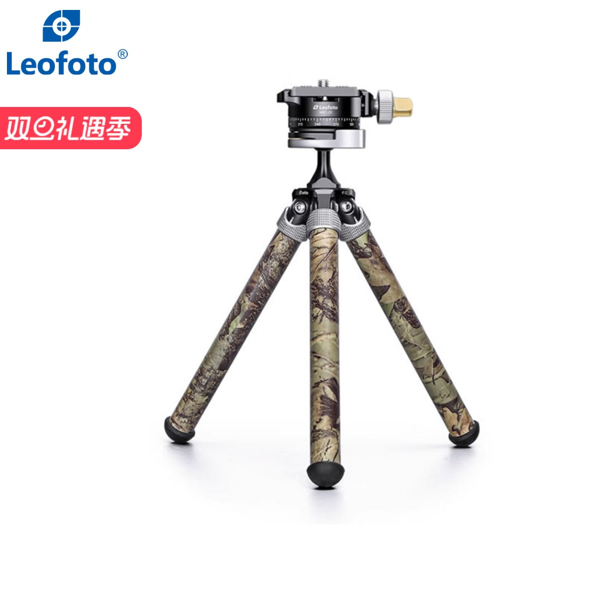 leofoto徕图MT-02C+MBC-20彩色桌面低机位微单反相机手机摄影脚架全景云台迷你便携爬楼碳钎维三脚架套装
