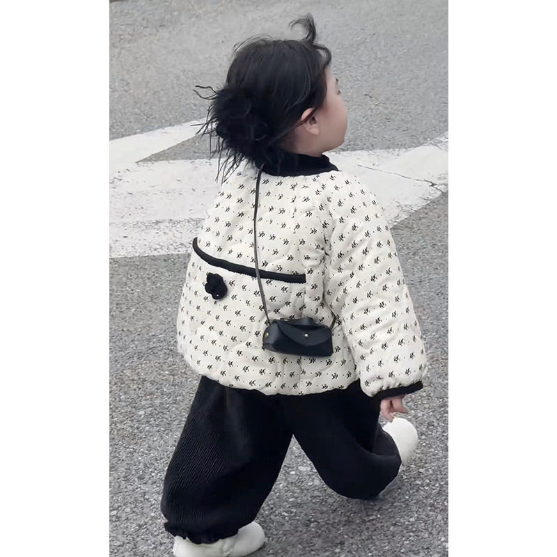 女童2026新款碎花保暖棉服冬季时尚新款加绒裤子女宝宝加绒套装,童装/婴儿装/亲子装,儿童运动套装,淘宝优惠券,粉丝福利购,淘宝优惠卷