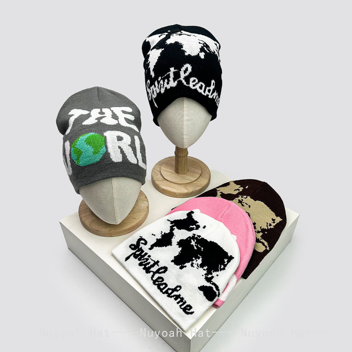 秋冬嘻哈街头地球字母冷帽个性ins针织帽子男女保暖百搭套头帽