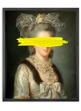 英国Mineheart Yellow mark Framed Printed 涂掉一部分装饰画