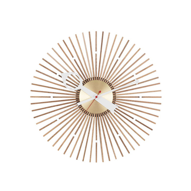 瑞士Vitra 胡桃木挂钟 Popsicle Clock 创意设计进口欧式