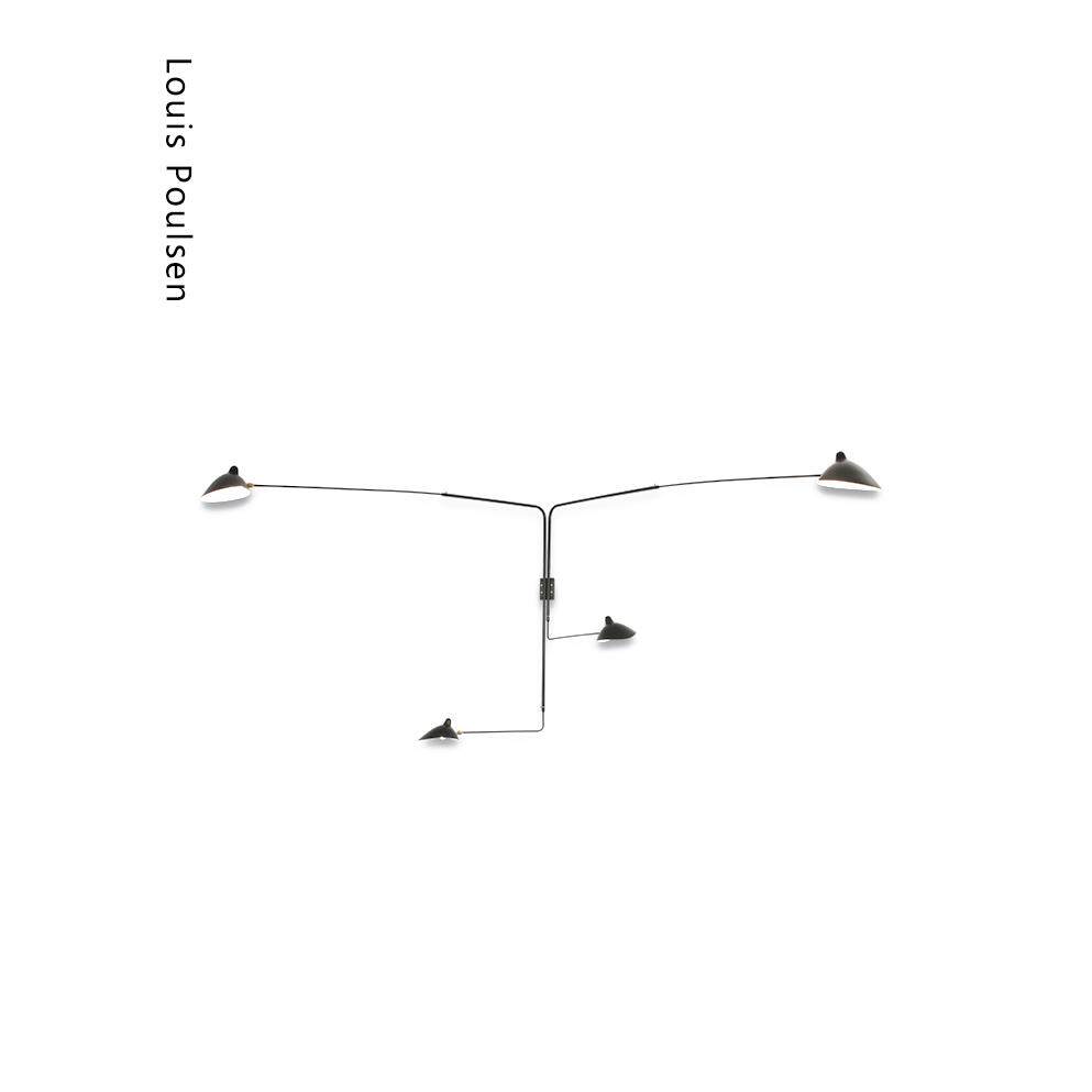 法国 Serge Mouille Wall lamp 4 arms 壁灯 四直臂 可转 经典