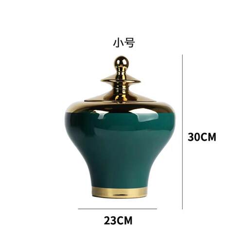 新中式轻奢景德镇陶瓷器花创意家居客厅软装饰品电视柜电镀摆件