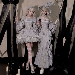 来信与诗·暮光 哥特魔女软鱼骨胸衣短sk鱼尾牛仔裤多穿lolita秋