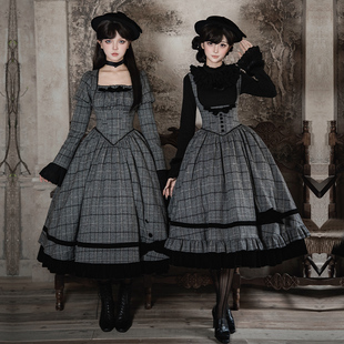 来信与诗·昨日之信|WP原创副牌 格纹鱼骨托胸op双子秋冬lolita