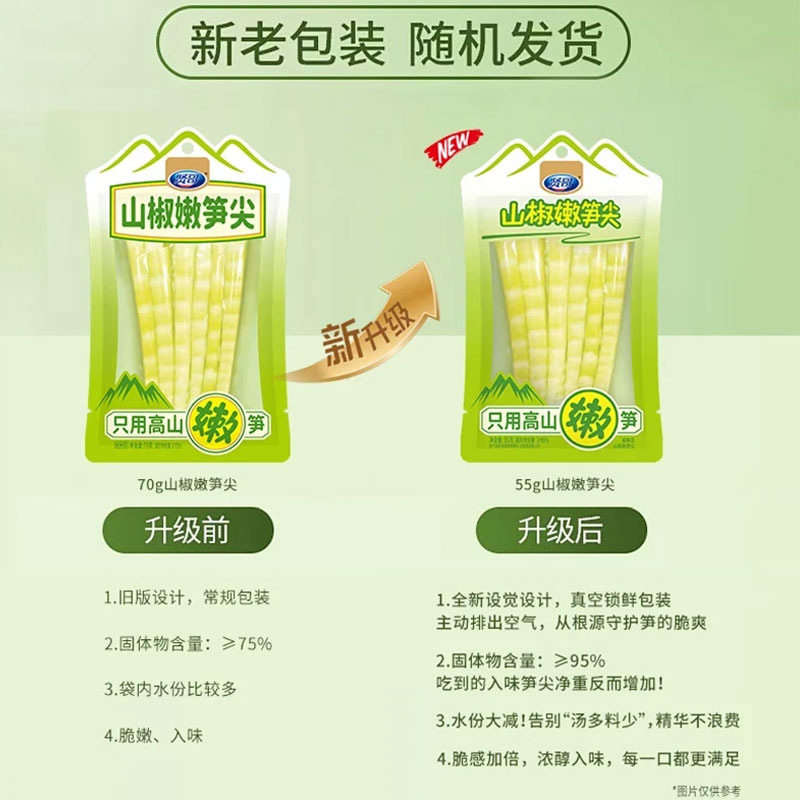 贤哥野山椒泡椒笋尖55g/75g即食脆笋片竹笋丝零食笋制品 辣椒