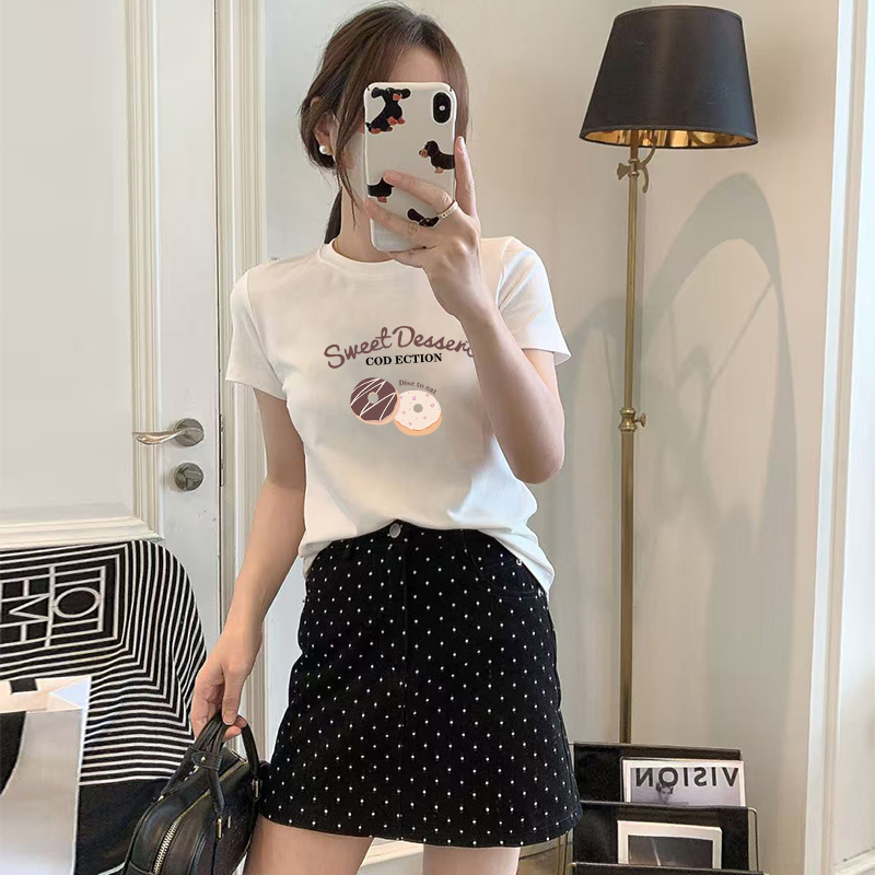纯棉白色短袖t恤女2025新款夏季宽松ins潮牌美式高街小众半袖上衣