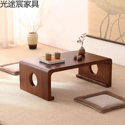 飘窗桌子实木小桌子榻榻米茶桌炕桌茶几三件套小矮桌书桌窗台炕几