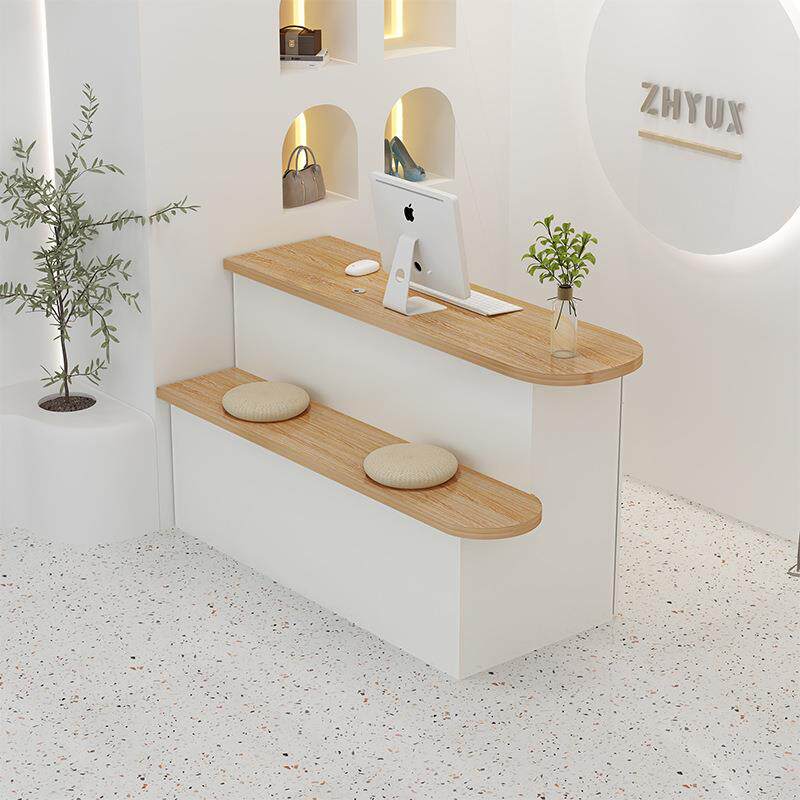 新款服装店收银台女装店铺吧台桌简约现代小型童装美甲店前台工厂