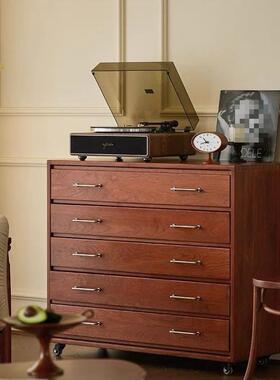 北欧实木复古五斗柜家用餐边柜沙发边柜实木抽屉收纳柜储物柜卧室