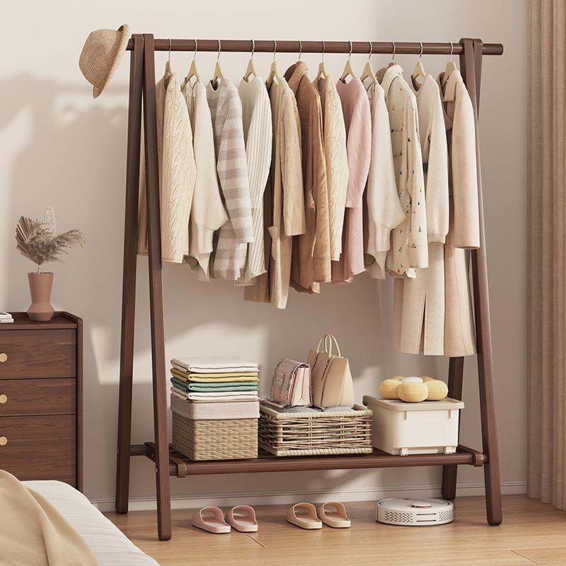 实木衣架落地卧室挂衣架家用晾衣架室内挂衣服置物架可移动衣帽架