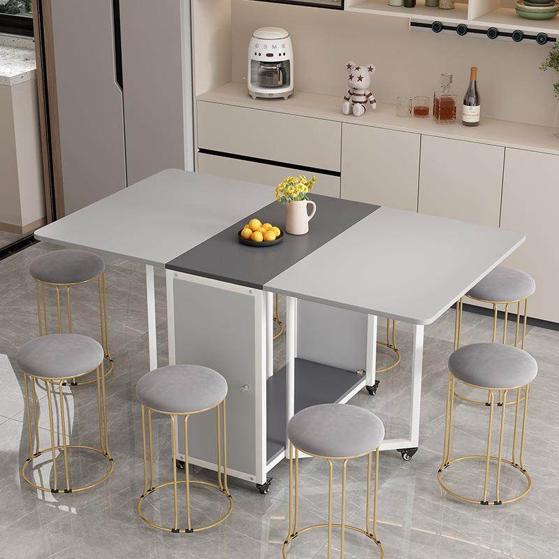 折叠餐桌组合现代简约小户型吃饭桌子可移动餐桌家用长方形桌子厂