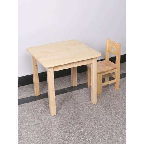 幼儿园桌椅实木托管班宝宝家用橡胶木正方桌子儿童松木写字桌套装
