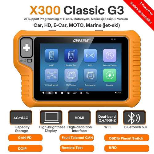 OBDSTARX300ClassicG3KeyProgrammer全配版X300钥匙编程器
