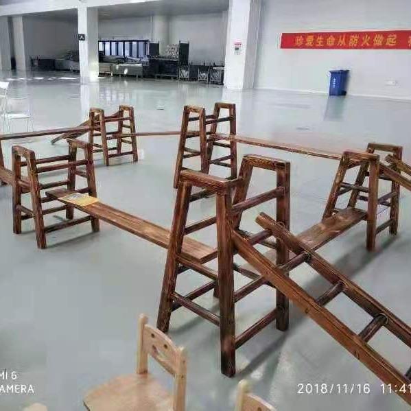 幼儿园木制蒙氏体能锻炼儿童感统训练障碍陆地闯关户外感统木质