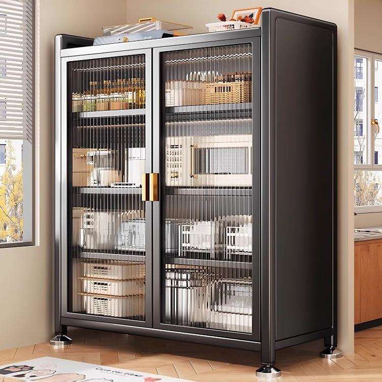 厨房餐边柜落地家用厨房储物柜多功能置物架收纳柜碗柜防尘大容量