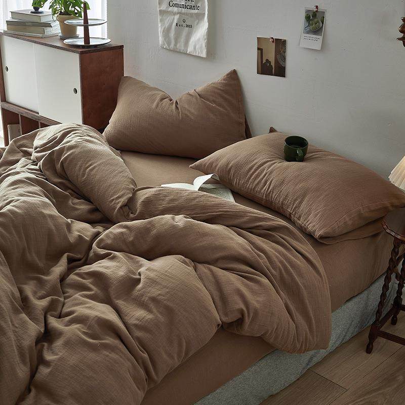 A类纯色民宿风全棉皱皱双层纱四件套纯棉超柔裸睡床上用品1.8m,农机/农具/农膜,其它农用工具,淘宝优惠券,粉丝福利购,淘宝优惠卷
