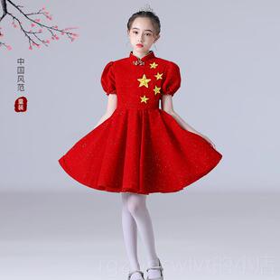 新款国庆儿童出服朗诵红歌中小学演合唱服男女生童主唱持人礼服表