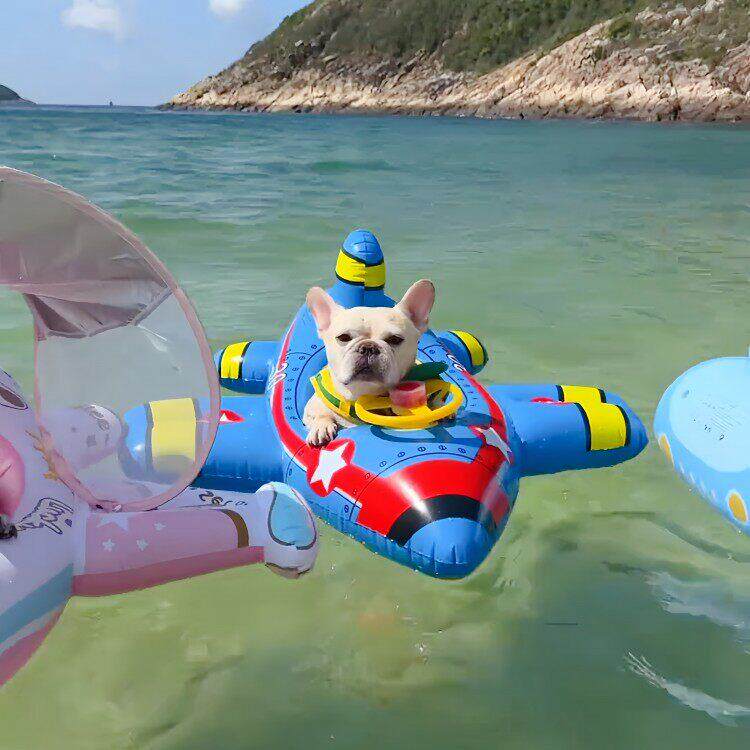 狗狗游泳圈宠物水上浮床小型犬法斗泰迪柯基泳圈户外可携式充气浮